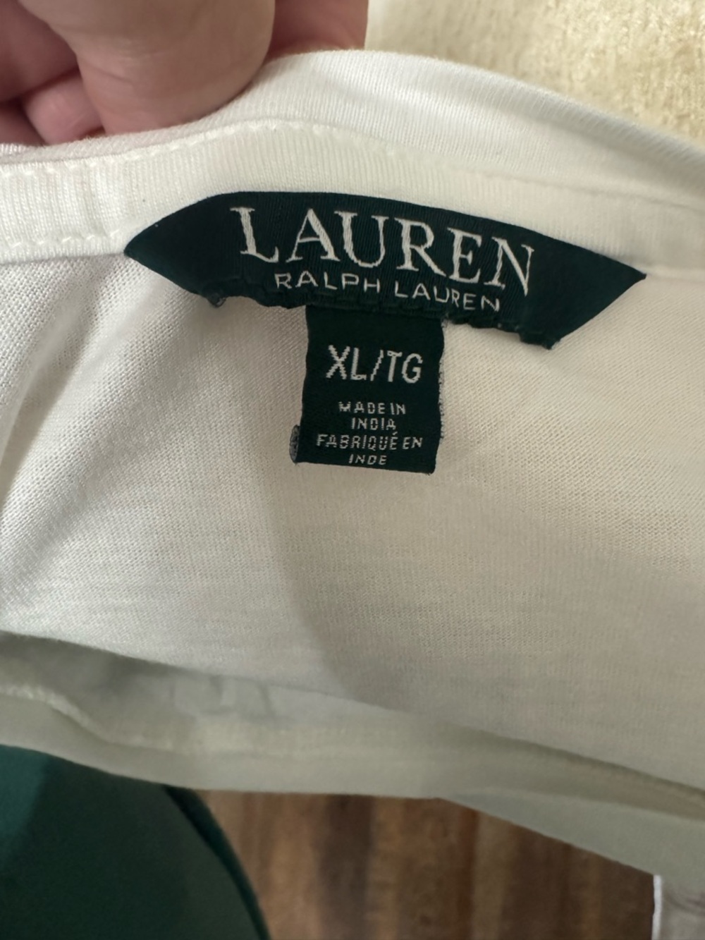 Lauren Ralph Lauren Top XL/TG Ivory Lace Sleeve Boho Blouse Short Sleeve Casual - Picture 6 of 6